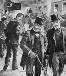 Robert Louis Stevenson, tramp-like, walking the streets of Edinburgh